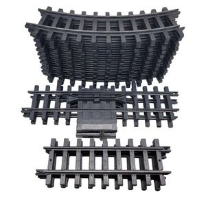 New Bright Train Track G Scale Black Curved Straight Stop Go Switch Pieces 16 pc